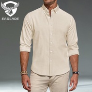 EAGLADE Men's Long Sleeve Golf Formal Casual Shirt for Men Man F2401 in Khaki D04