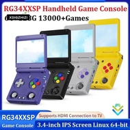 RG34XXSP Retro Game Console Linux 64Bit 3.4 Inch 64+128G 13000+Games Handheld Game Console Supports 
