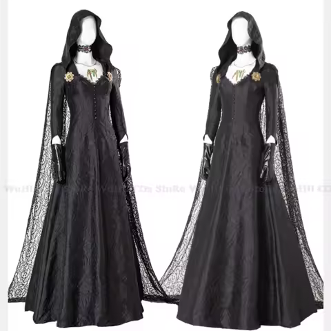 Resident 4 Remake Village Moth Lady Evil Cosplay Fantasy Costume Dress Girl Adult Vampire Lady Dimit