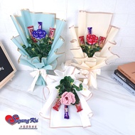 Bouquet Coklat / Bouquet Chocolate / Flower Bouquet Pipe cleaner / Bouquet Siap 1 set