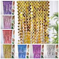 ROTUR Heart Rain Curtain, PET 1m×2m Party Curtain, Foil Curtain Colorful Heart-shaped Glitter Backgr
