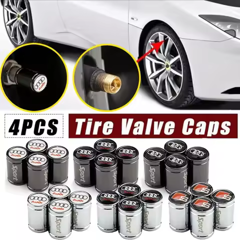 for Audi Metal Car Tire Valve Caps with Wrench Wheel Covers Sline S4 S5 S6 S2 S3 RS4 RS5 RS7 Q3 Q5 Q