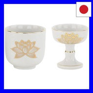 Hasegawa for Buddhist altar, Buddhist rice bowl, teacup, Buddhist utensils set, set of 2 (Shirogane 