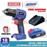 AKAIDO AK21BL-13MM 21V Brushless Cordless Drill ( Free Drill Bits )