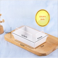 GBake 10 Pcs LONG WHITE 12X7 Premium Oven Bread Cup Box Oven-Friendly Bread Box/ Sandwich Cup/ Burge