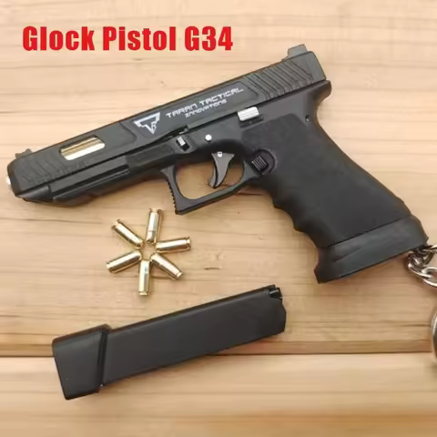 New 1:3 Alloy Empire GLK G34/G17 Pistol Gun Model with Bullets Metal Shell Keychain Men's Gift Figur