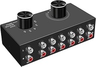 6-Way Audio Switcher, Right and Left Channel Stereo Audio Switcher, Plug & Play Compatible with TV,