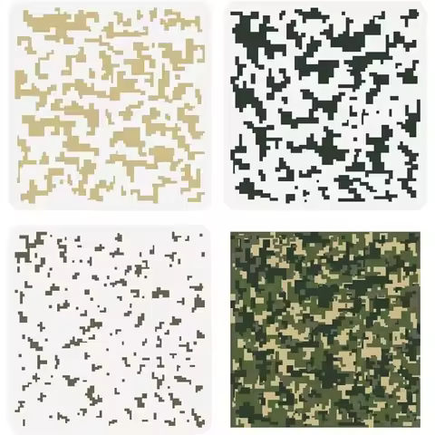 Camo Stencils 11.8x11.8inch Reusable Painting Templates Camouflage Pattern Stencils Tiger Stripe Leo