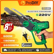 8" 220V Electric Chainsaw Pruning Cutter Branch Saw Mesin Potong Pokok gergaji kayu 6600rpm Gergaji Pokok