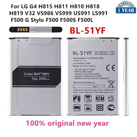 Original BL-51YF 3000mAh Battery For LG G4 H815 H811 H810 H818 H819 V32 VS986 VS999 US991 LS991 F500