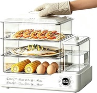 Electric Steamer: 24L/25QT Electric Steamer for Cooking, 3 Tier Food Steamer with Detachable Water T