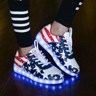 7慧Luminous Sneakers for Women Casual Shoes Led Glowing Shoes for Men Fashion Flat Running Sneakers L