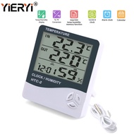 Yieryi Digital Temperature Hygrometer เครื่องวัดอุณหภูมิ ความชื้น เครื่องวัดอุณหภูมิ ความชื้น ในร่มและกลางแจ้ง นาฬิกา HTC-2 Thermo meter