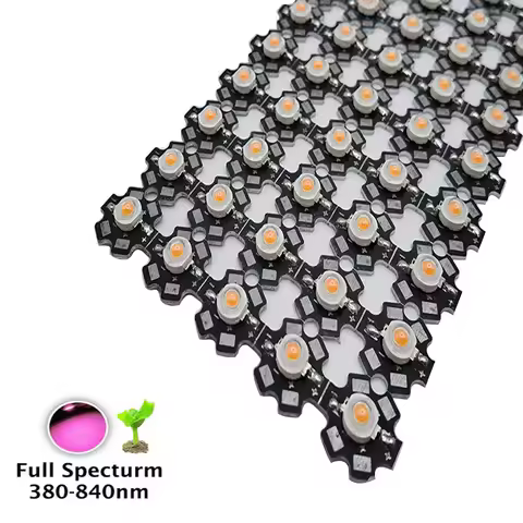 100pcs/lot 3W 45mil 380nm-840nm 3.2-3.6v 700mA Full Spectrum LED Grow Light Diodes For Plant Grow wi
