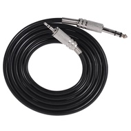 4.9ft 3.5mm 1/8 inch Male to 6.35mm 1/4 inch Male TRS Stereo Audio Cable Hot Black