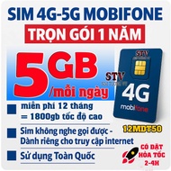 Sim 4G 5G Mobifone trọn gói 1 năm 12MDT50 (5gb/ ngày x 12 tháng ) 12MDT150 (500gb/tháng x 12 tháng)