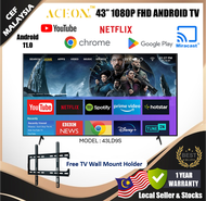 ACEON 43'' Inch 1080P FHD  LED  Android TV Frameless Android 11.0 Free Wall Mount Holder