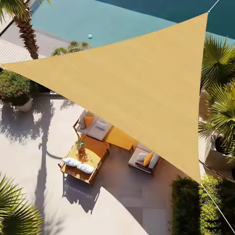 Shade&Beyond Triangle Sun Shade Sail, Permeable Canopy Sand for Patio Garden Yard Deck Pergola Lawn