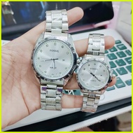 ✨ ♣ ◆ Fossil Quartz watch time with date for Men & Women Stainless steel Water resistant Non-Fade