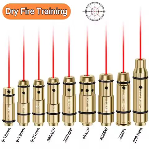 9mm/380ACP/40S&W/223Rem/45ACP Laser Training Bullet Dry Fire Laser Trainer Cartridge Tactical Red Do