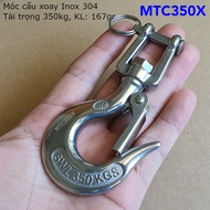 Swivel crane hook, 304 stainless steel, load capacity 350kg, used as crane hook, pulley winch hook -