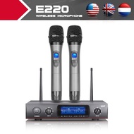 Whole Metal!!!UHF!!!XtugaE220 2 Channel Cordless Microphone System UHF Wireless Karaoke Microphone S