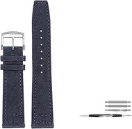 20mm 21mm 22mm Watch Strap For Longines For IWC For Pilot Blue Army Green Nylon Canvas Watchband Leather Bracelet Accessories