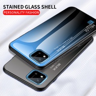 For Realme C11 2021  Case Gradient Color Tempered Glass Hard Phone Case Back Cover For Realme C11 20