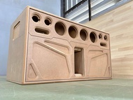 มาใหม่-ตู้แบนพาส8นิ้วกระแทกข้าง(ลมหลังดอกซับคู่)กลาง4นิ้ว"แหลม3นิ้ว" ไม้MDF15มิล ใส่ดอกDM สเปคแม่เหล