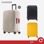 CAGGIONI กระเป๋าเดินทาง รุ่นจอย (Joy) C20021 ขนาด 24 นิ้ว [สีเทา/สีนู้ด/สีเหลือง] วัสดุPP100% 4 ล้อ 