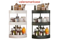 Rak siku sudut susun 3 dan 4 tingkat Plastik Serbaguna Rak Buku Troli Dapur Rak toilet salon roda Ra