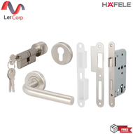 (Hafele) ชุดมือจับก้านโยกประตูสแตนเลสสตีล รุ่นมาตรฐาน ประตูทางเข้า B (499.10.101)