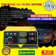 Alat Cas Aki Mobil Motor Charger Aki Otomatis Fast Charger Lcd 400AH