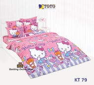 TOTO (KT79) ลายคิตตี้ Hello Kitty  ชุดผ้าปูที่นอน ชุดเครื่องนอน ผ้าห่มนวม  ยี่ห้อโตโตแท้100%