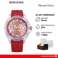 Jam Tangan Wanita Alexandre Christie Multifunction AC 2B11 BFRRGSLRE Red Dial Red Rubber Strap