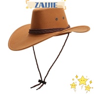 ZAIJIEE Felt Fedora Hats, Western Style Ethnic Style Western Cowboy Hat, Fashion Large Brim Mongolia