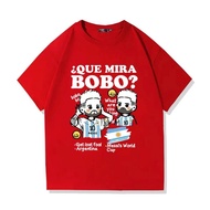 Argentina Hoạt Hình Messi Áo Thun Nam Tay Ngắn Thoáng Khí Cotton Nguyên Chất Mùa Hè Dáng Rộng Quạt B