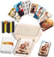 CP4100 4x6 Photo Printer with 108 Sheets & 2 Ribbons, Full-Color Thermal Dye Sublimation Wi-Fi Print