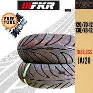 FKR JA120 TYRE 12 Tubeless Tayar (Free Tubeless Valve)120/70-12 130/70-12 Tayar Scooter ELIT BENELLI