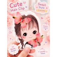 [2pc] cute colourful butterfly hair pin with cute packaging
