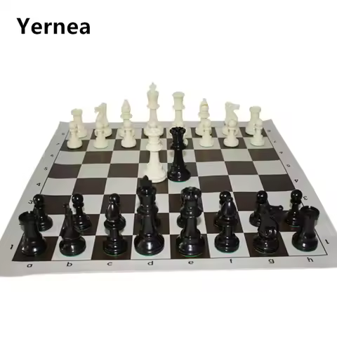International Standard Chess Game Set Competition King 97mm(3.82inch) Large Plastic Chess Set with C