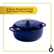 Lodge 6 Quart Enameled Cast Iron Dutch Oven Indigo