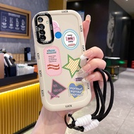 Case For Realme 5 5i 5s 6i C3 C3i Small Group Heart Phone Star Silicone Shockproof Strap