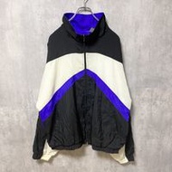 Used McGREGOR McGregor long-sleeved nylon jacket, Color vintage, black, blue, and white, size L