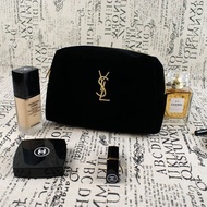 Ysl Flannel Embroidered Cosmetic Bag Taiwan Counter