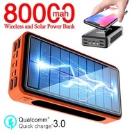 exciting✉℡✚80000mAh Solar Battery Pack Wireless Power Bank LED Light Powerbank Portable 4USB Mobile 