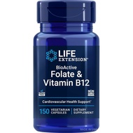 Life Extension BioActive Folate & Vitamin B12 150 Vegetarian Capsules-Non GMO Gluten Free Dietary Su