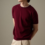 TWENTYSECOND เสื้อยืดแขนสั้นผ้า Knit รุ่น Carson Knit Cotton Tee - แดง / Red