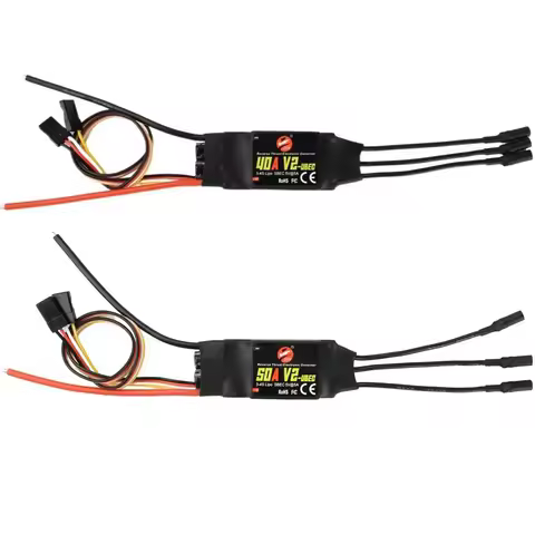40A/50A ESC Bidirectional Electronic Speed Controller with Reverse Push Brushless ESC 3-4S for RC FP