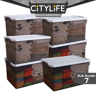 (Bulk Bundle) Citylife 45L PIATTO Transparent Organizer Stackable Storage Container Box X-6270